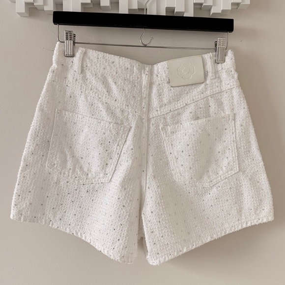 Maje Rhinestone Jean Shorts, Size 38 - Picture 3 of 7
